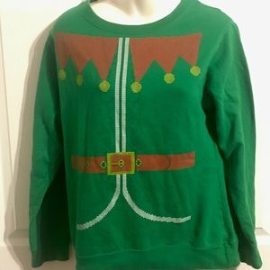 Green Christmas Elf sweatshirts small nwot